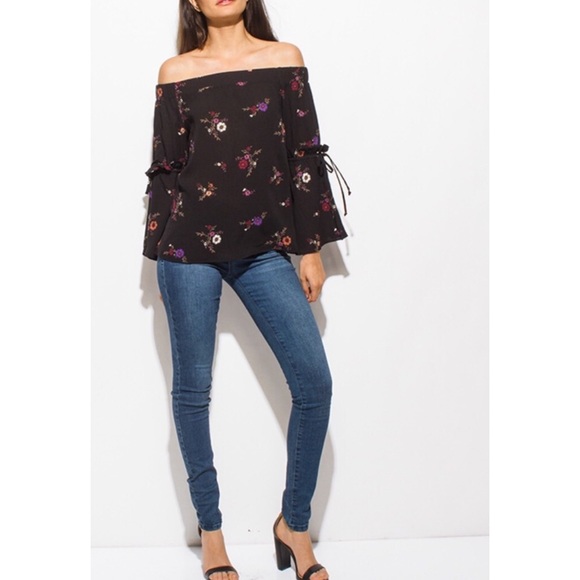 Last 1 Small! Floral Off the Shoulder Top - Picture 5 of 7